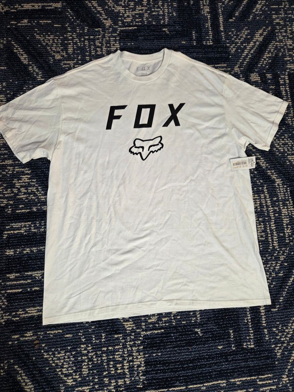 Fox White Short Sleeve Logo Tee with Black Print